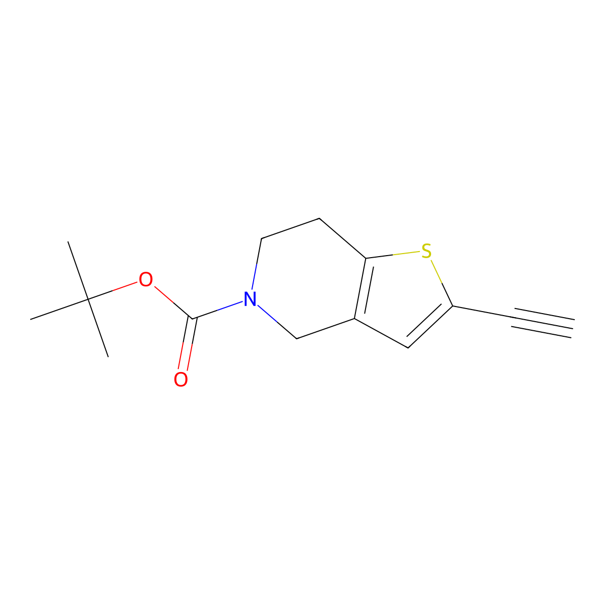 tert-butyl 2-ethynyl-4H,5H,6H,7H-thieno[3,2-c]pyridine-5-carboxylate molecular structure, CAS 2416234-87-0