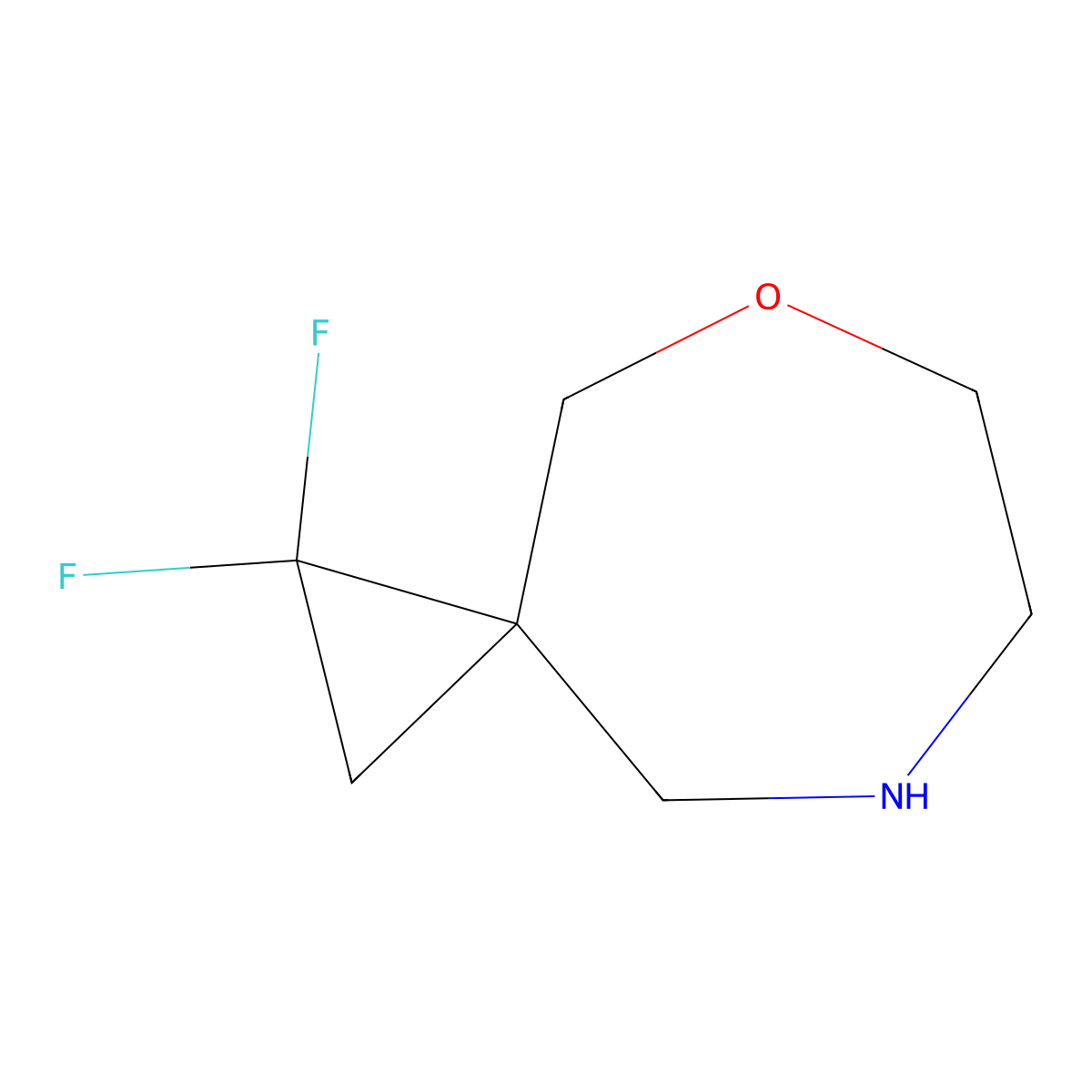 1,1-Difluoro-5-oxa-8-azaspiro[2.6]nonane molecular structure, CAS 2416234-92-7