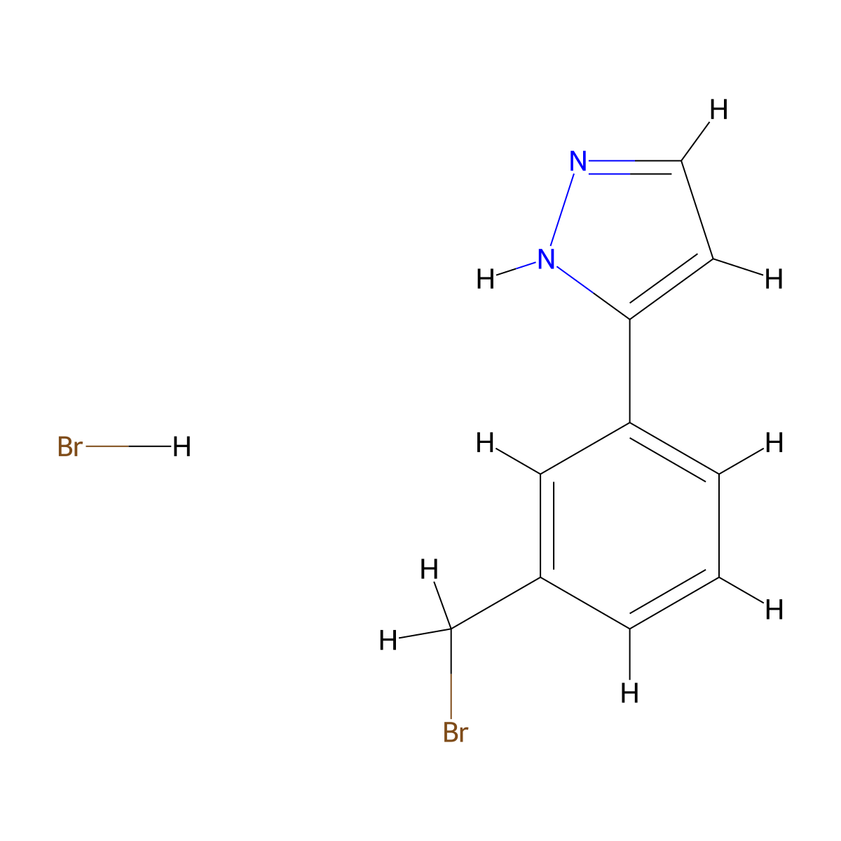 3-(3-(bromomethyl)phenyl)-1H-pyrazole hydrobromide molecular structure, CAS 2416235-31-7