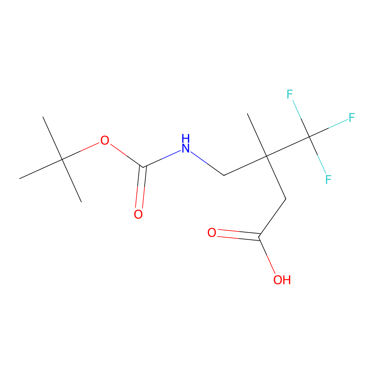 3-({[(Tert-butoxy)carbonyl]amino}methyl)-4,4,4-trifluoro-3-methylbutanoicacid molecular structure, CAS 2416235-33-9