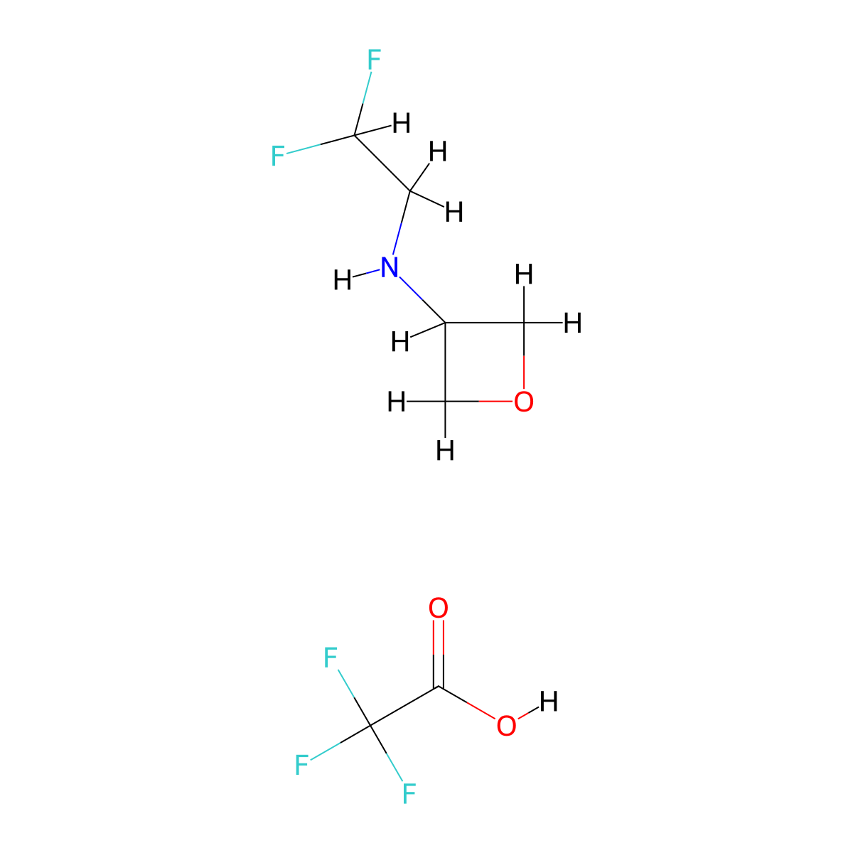 N-(2,2-difluoroethyl)oxetan-3-amine,trifluoroaceticacid molecular structure, CAS 2416235-40-8