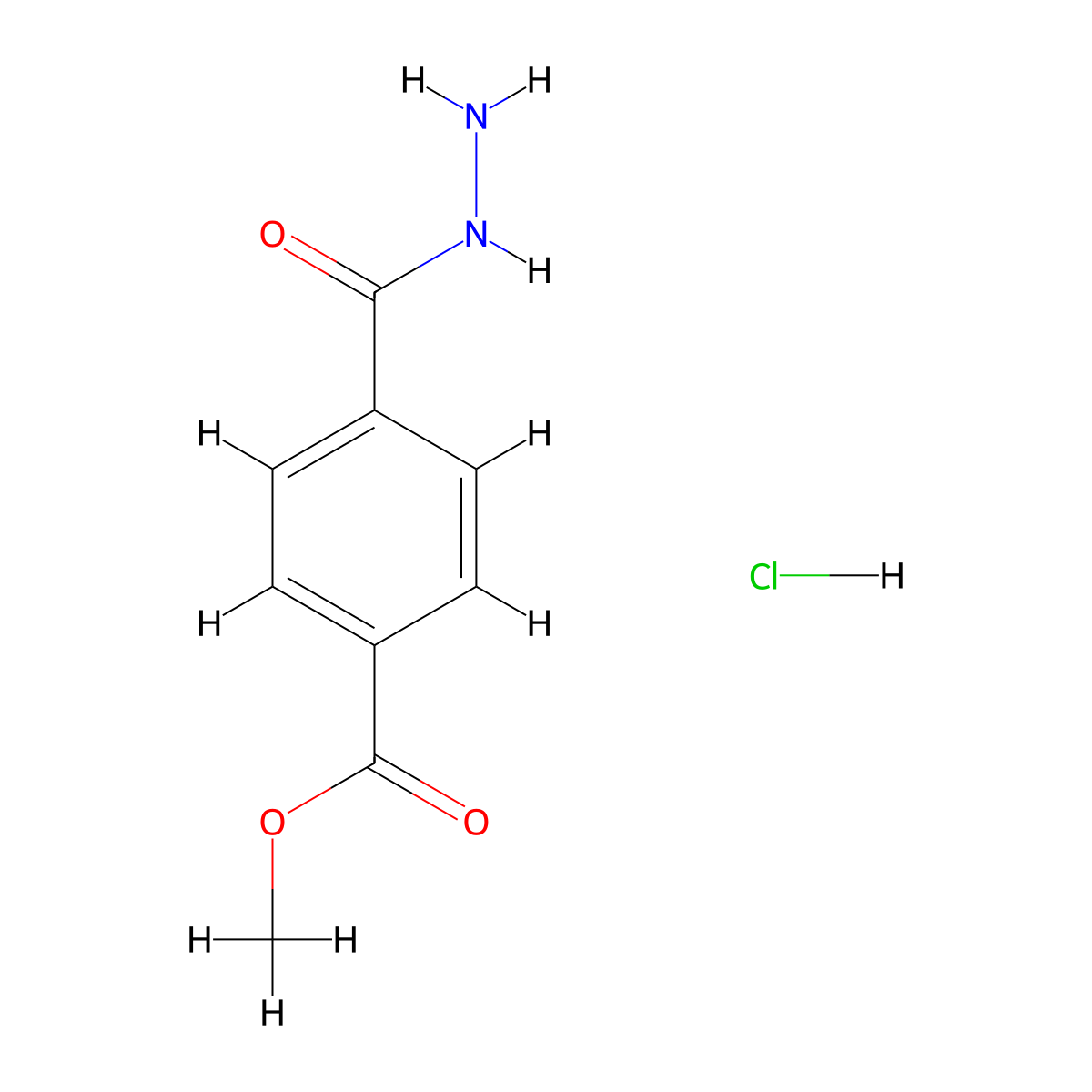 Methyl 4-(hydrazinecarbonyl)benzoate hydrochloride molecular structure, CAS 2416235-41-9