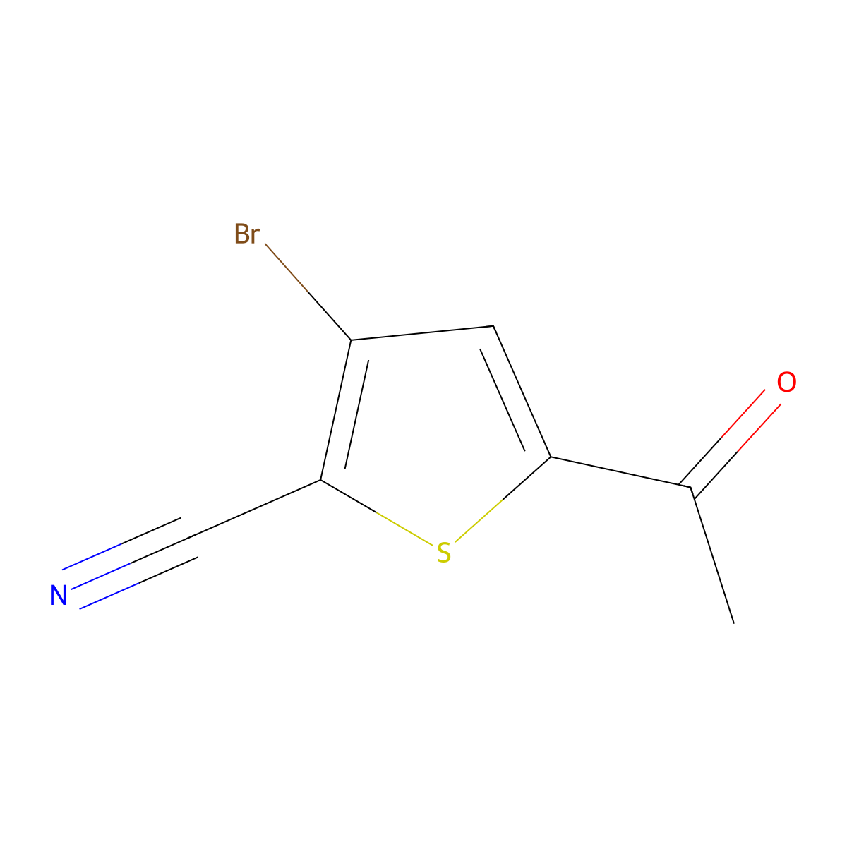 5-Acetyl-3-bromothiophene-2-carbonitrile molecular structure, CAS 2416235-47-5