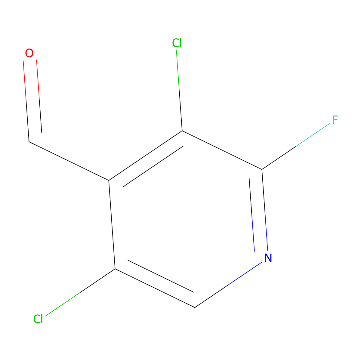 3,5-Dichloro-2-fluoropyridine-4-carbaldehyde molecular structure, CAS 2416235-50-0