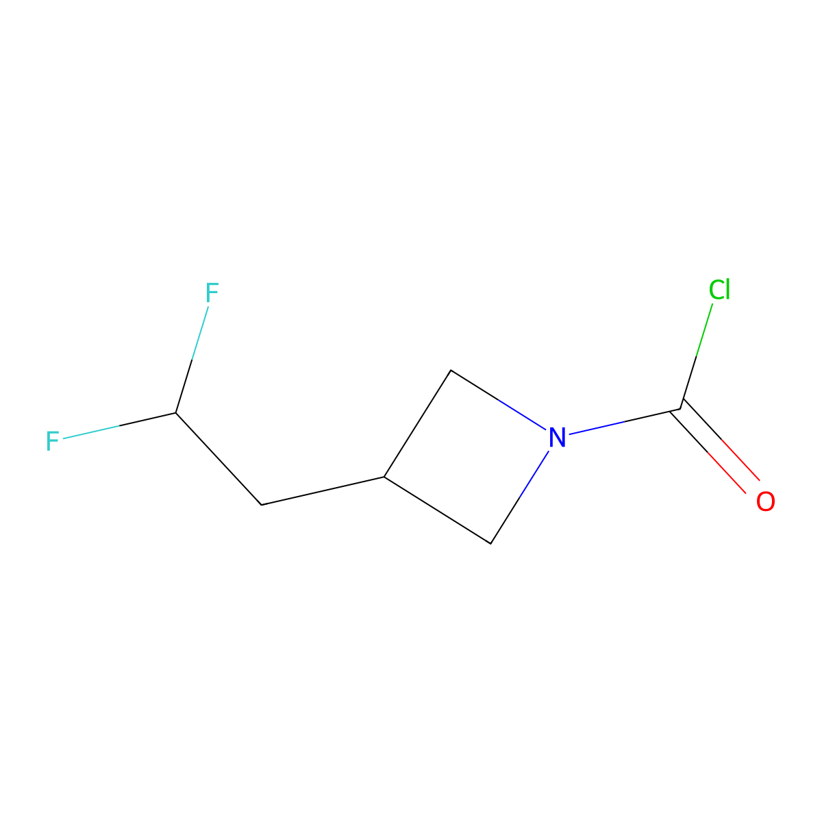 3-(2,2-Difluoroethyl)azetidine-1-carbonyl chloride molecular structure, CAS 2416235-55-5