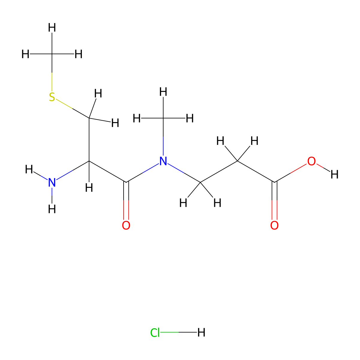 3-(2-amino-N-methyl-3-(methylsulfanyl)propanamido)propanoic acid hydrochloride molecular structure, CAS 2416235-61-3