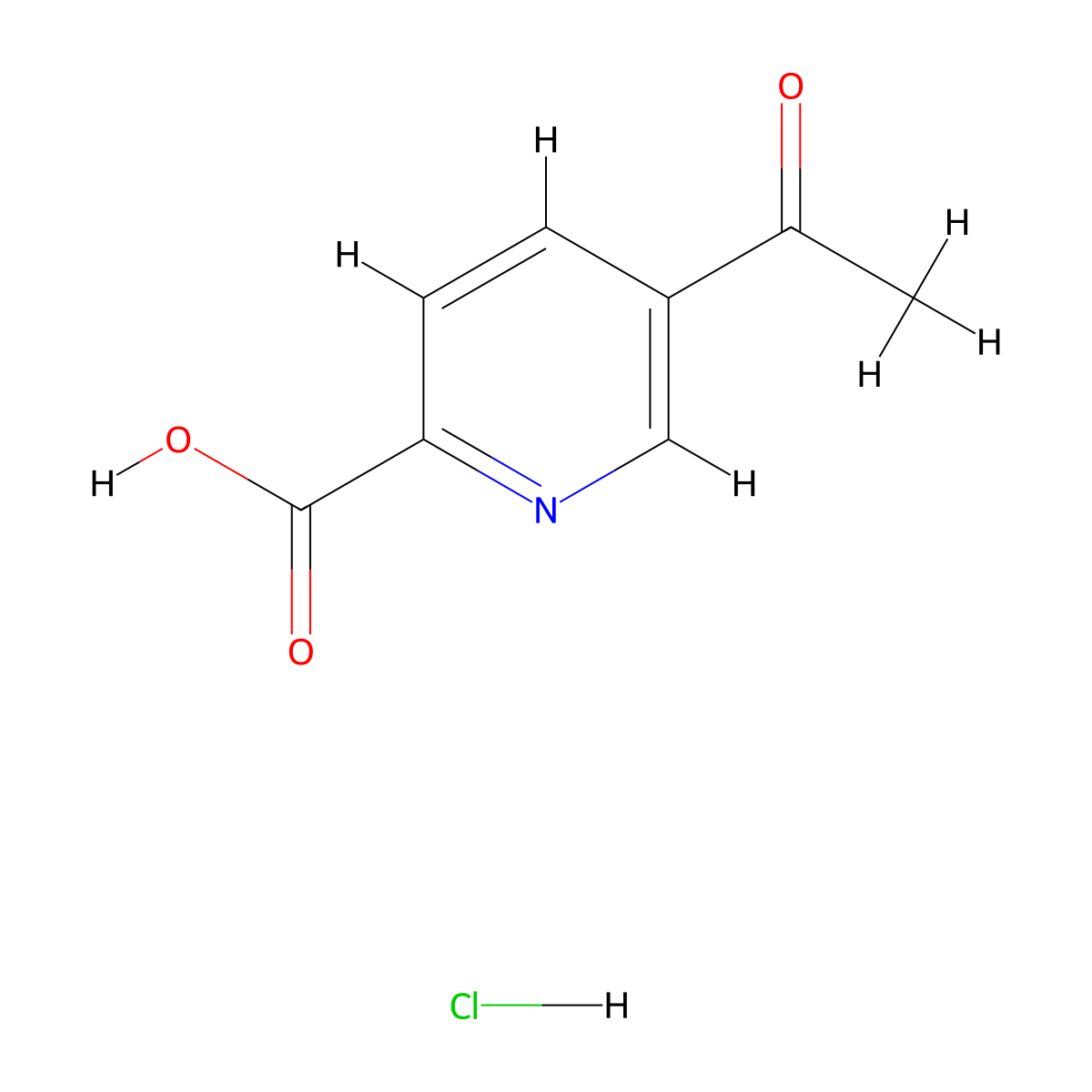5-Acetylpyridine-2-carboxylic acid hydrochloride molecular structure, CAS 2416235-64-6