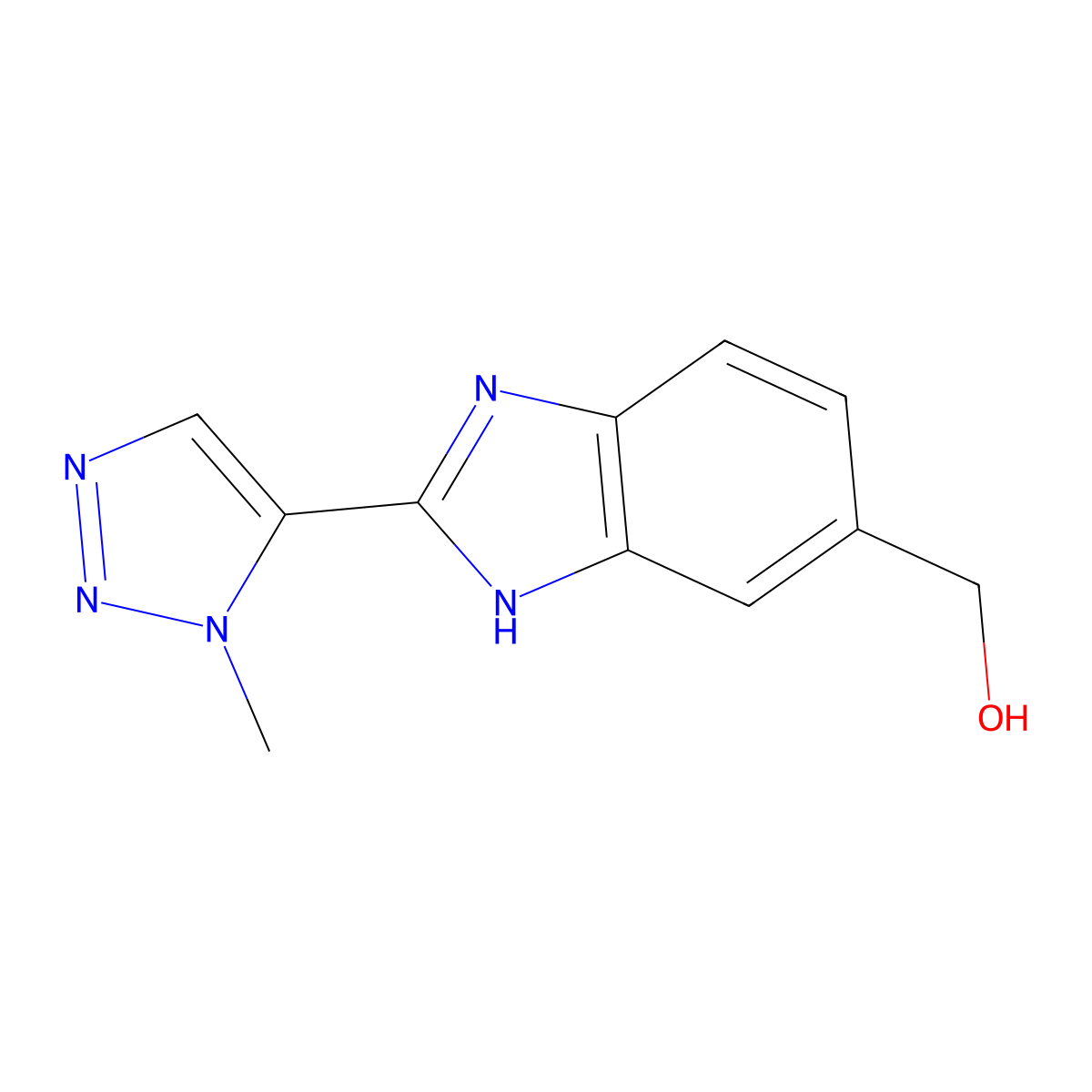 [2-(1-methyl-1H-1,2,3-triazol-5-yl)-1H-1,3-benzodiazol-5-yl]methanol molecular structure, CAS 2416235-65-7