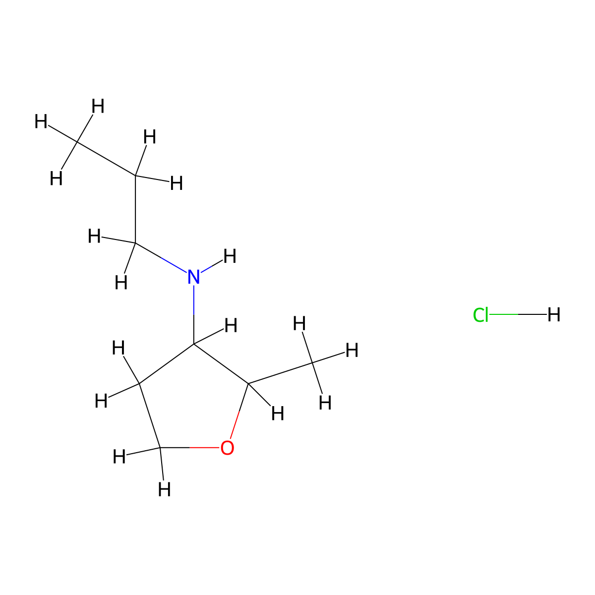 2-methyl-N-propyloxolan-3-amine hydrochloride molecular structure, CAS 2416235-73-7