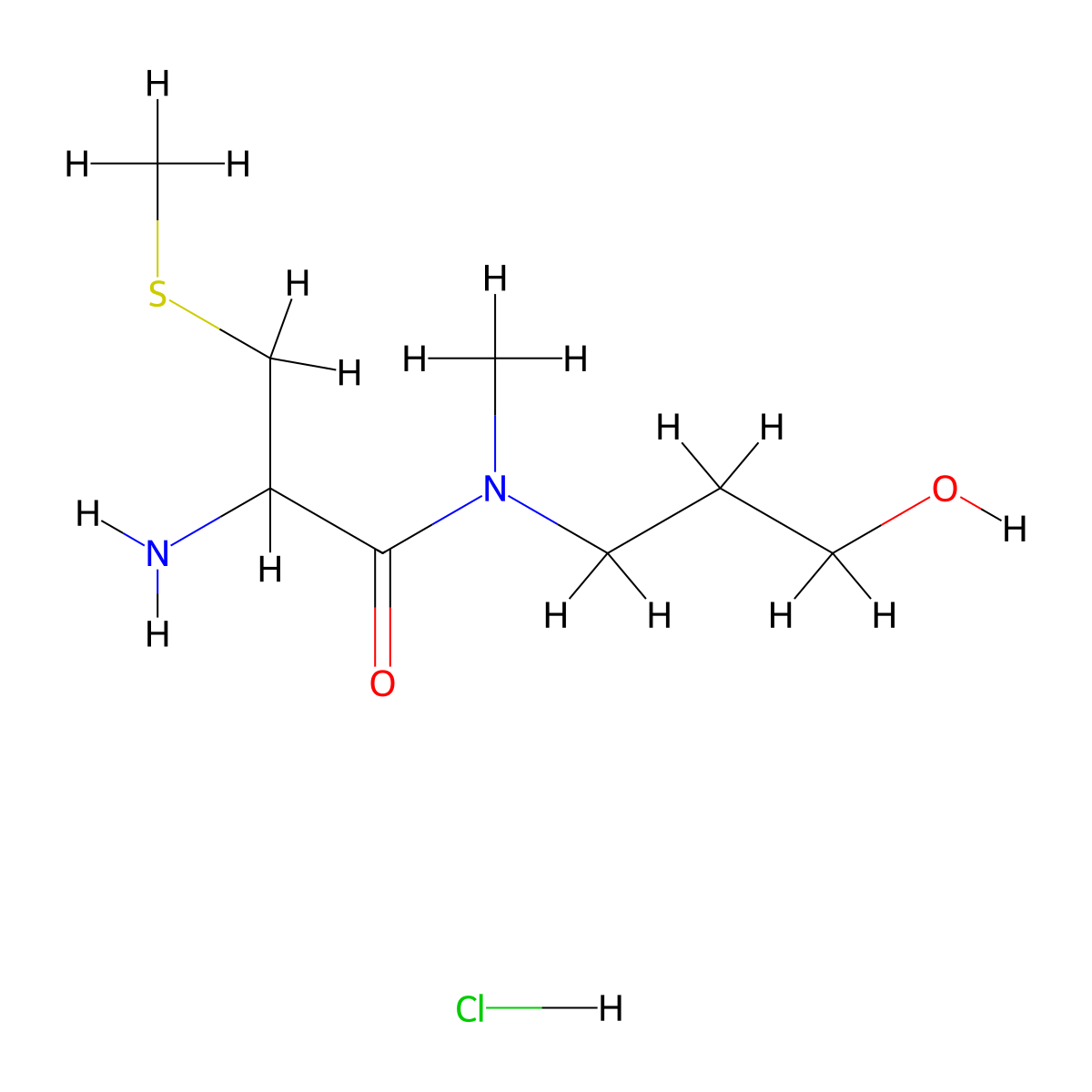 2-amino-N-(3-hydroxypropyl)-N-methyl-3-(methylsulfanyl)propanamide hydrochloride molecular structure, CAS 2416235-76-0