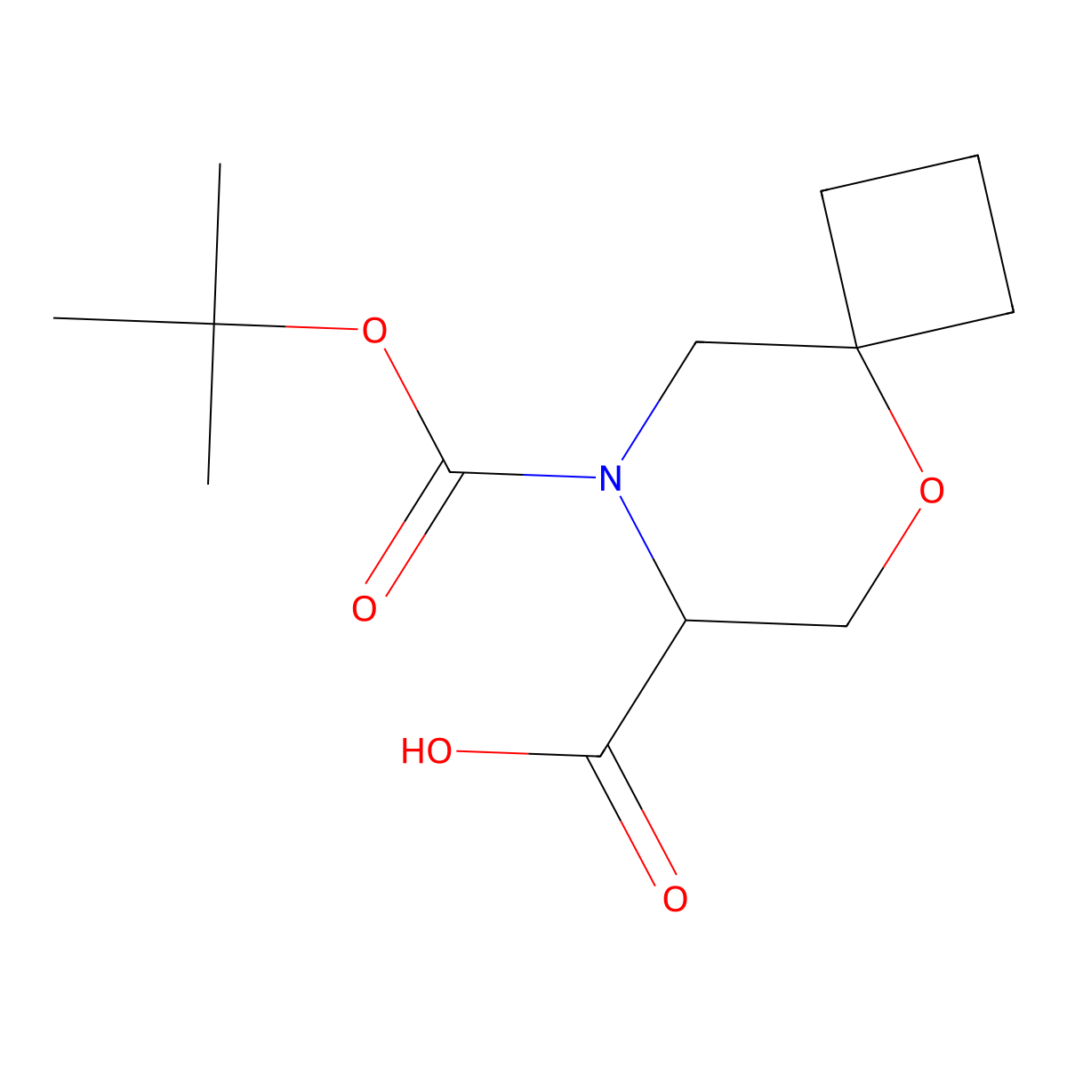 8-[(Tert-butoxy)carbonyl]-5-oxa-8-azaspiro[3.5]nonane-7-carboxylicacid molecular structure, CAS 2416235-83-9