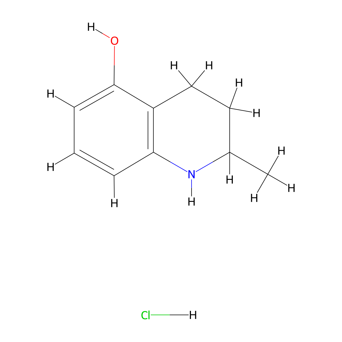 2-Methyl-1,2,3,4-tetrahydroquinolin-5-ol hydrochloride molecular structure, CAS 2416235-84-0