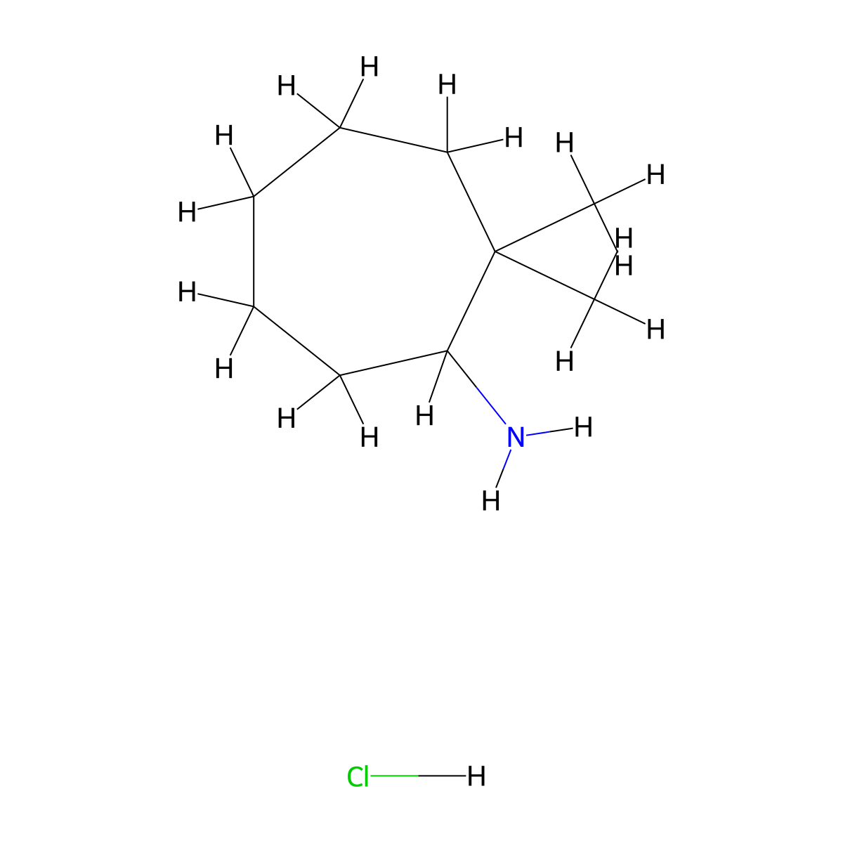 2,2-Dimethylcycloheptan-1-amine hydrochloride molecular structure, CAS 2416235-86-2