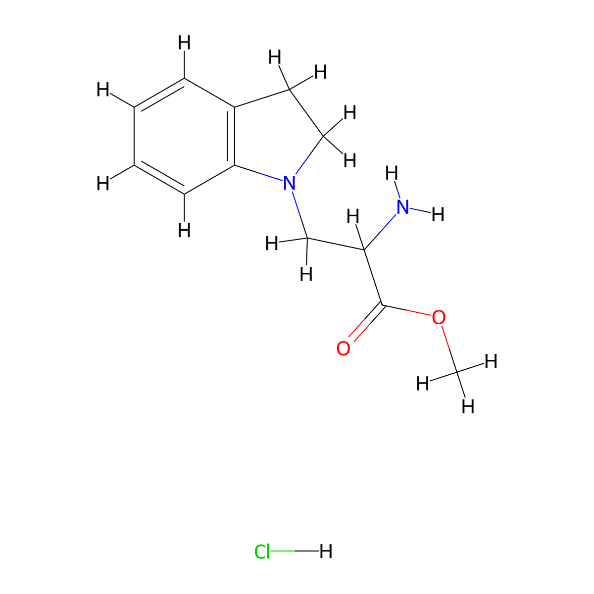 methyl 2-amino-3-(2,3-dihydro-1H-indol-1-yl)propanoate hydrochloride molecular structure, CAS 2416235-92-0