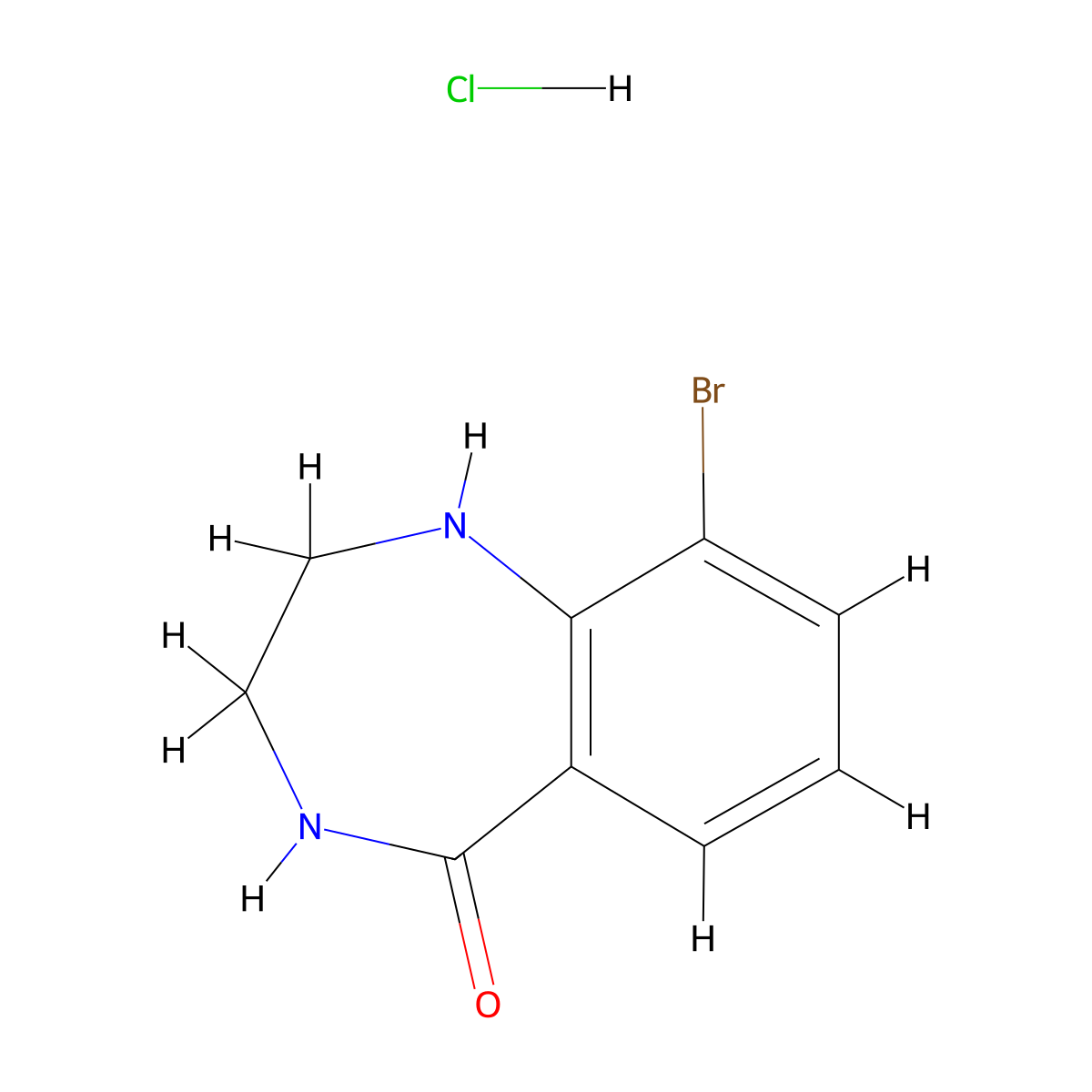 9-Bromo-1,2,3,4-tetrahydro-1,4-benzodiazepin-5-one;hydrochloride molecular structure, CAS 2416235-93-1