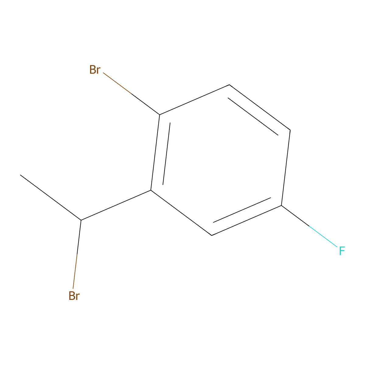 1-Bromo-2-(1-bromoethyl)-4-fluorobenzene molecular structure, CAS 2416235-96-4
