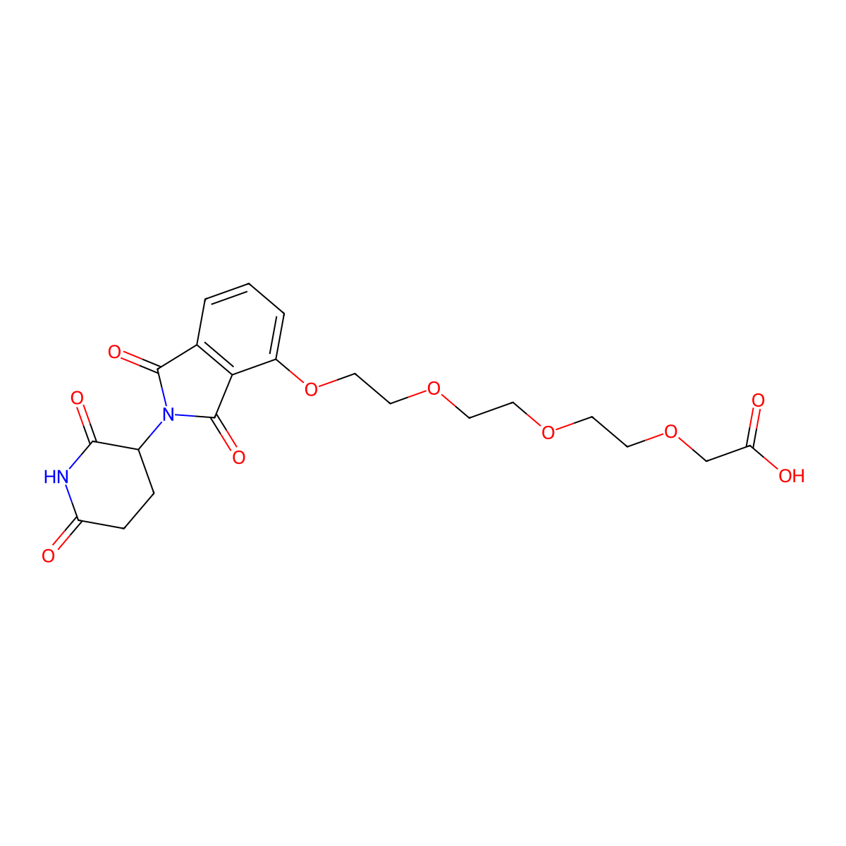 2-(2-(2-(2-((2-(2,6-dioxopiperidin-3-yl)-1,3-dioxo-2,3-dihydro-1H-isoindol-4-yl)oxy)ethoxy)ethoxy)ethoxy)acetic acid molecular structure, CAS 2416235-98-6