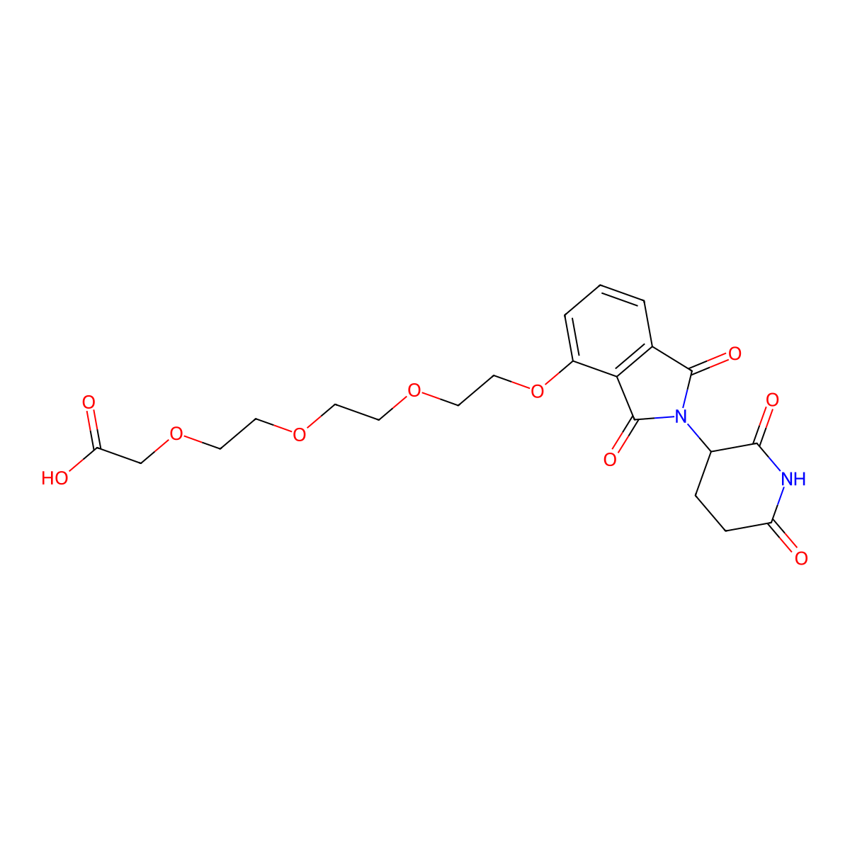 2-(2-(2-(2-((2-(2,6-dioxopiperidin-3-yl)-1,3-dioxo-2,3-dihydro-1H-isoindol-4-yl)oxy)ethoxy)ethoxy)ethoxy)acetic acid molecular structure, CAS 2416235-98-6