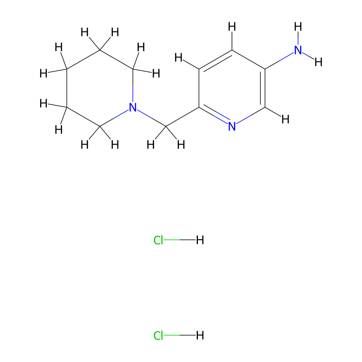 6-[(Piperidin-1-yl)methyl]pyridin-3-aminedihydrochloride molecular structure, CAS 2416236-00-3
