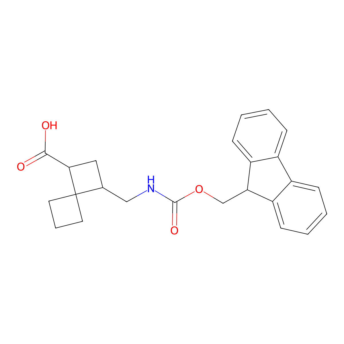 3-[({[(9H-fluoren-9-yl)methoxy]carbonyl}amino)methyl]spiro[3.3]heptane-1-carboxylicacid,Mixtureofdiastereomers molecular structure, CAS 2416236-08-1