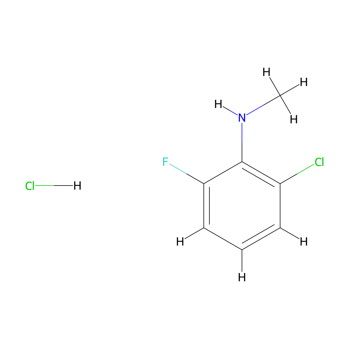 2-chloro-6-fluoro-N-methylaniline hydrochloride molecular structure, CAS 2416236-15-0