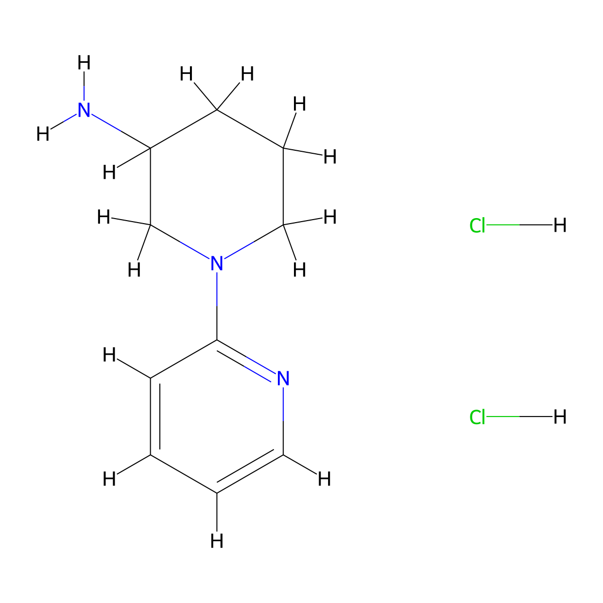 1-(Pyridin-2-yl)piperidin-3-amine dihydrochloride molecular structure, CAS 2416236-20-7