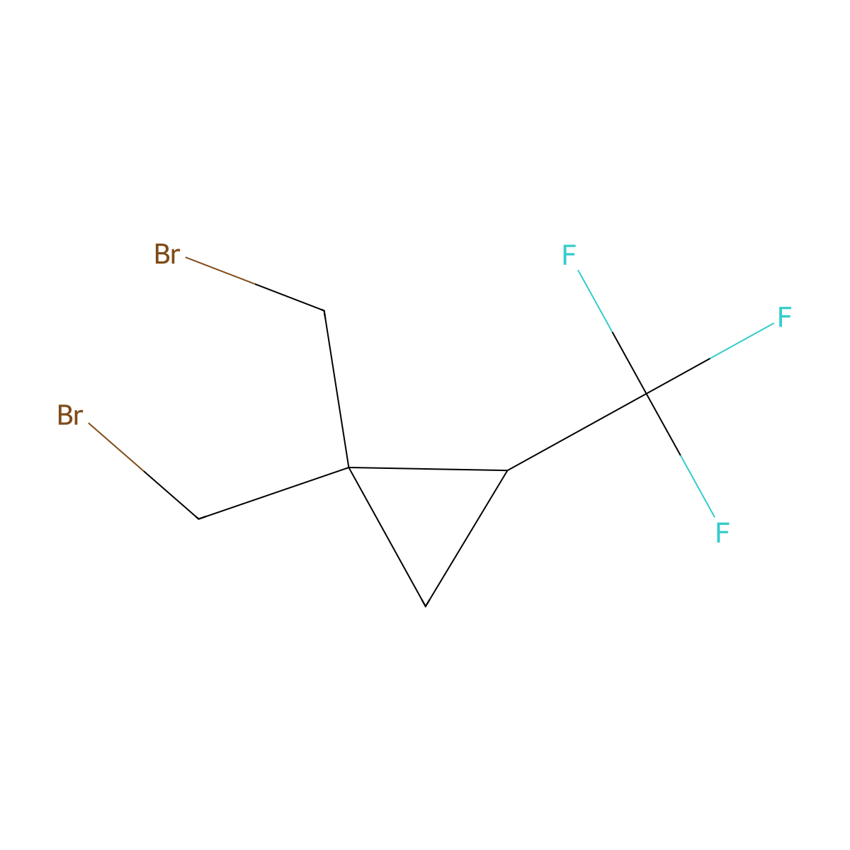 1,1-Bis(bromomethyl)-2-(trifluoromethyl)cyclopropane molecular structure, CAS 2416236-23-0