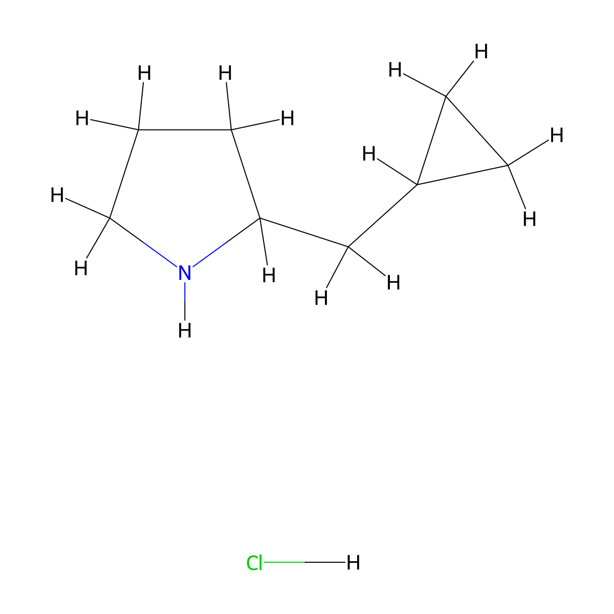 2-(Cyclopropylmethyl)pyrrolidine hydrochloride molecular structure, CAS 2416236-28-5
