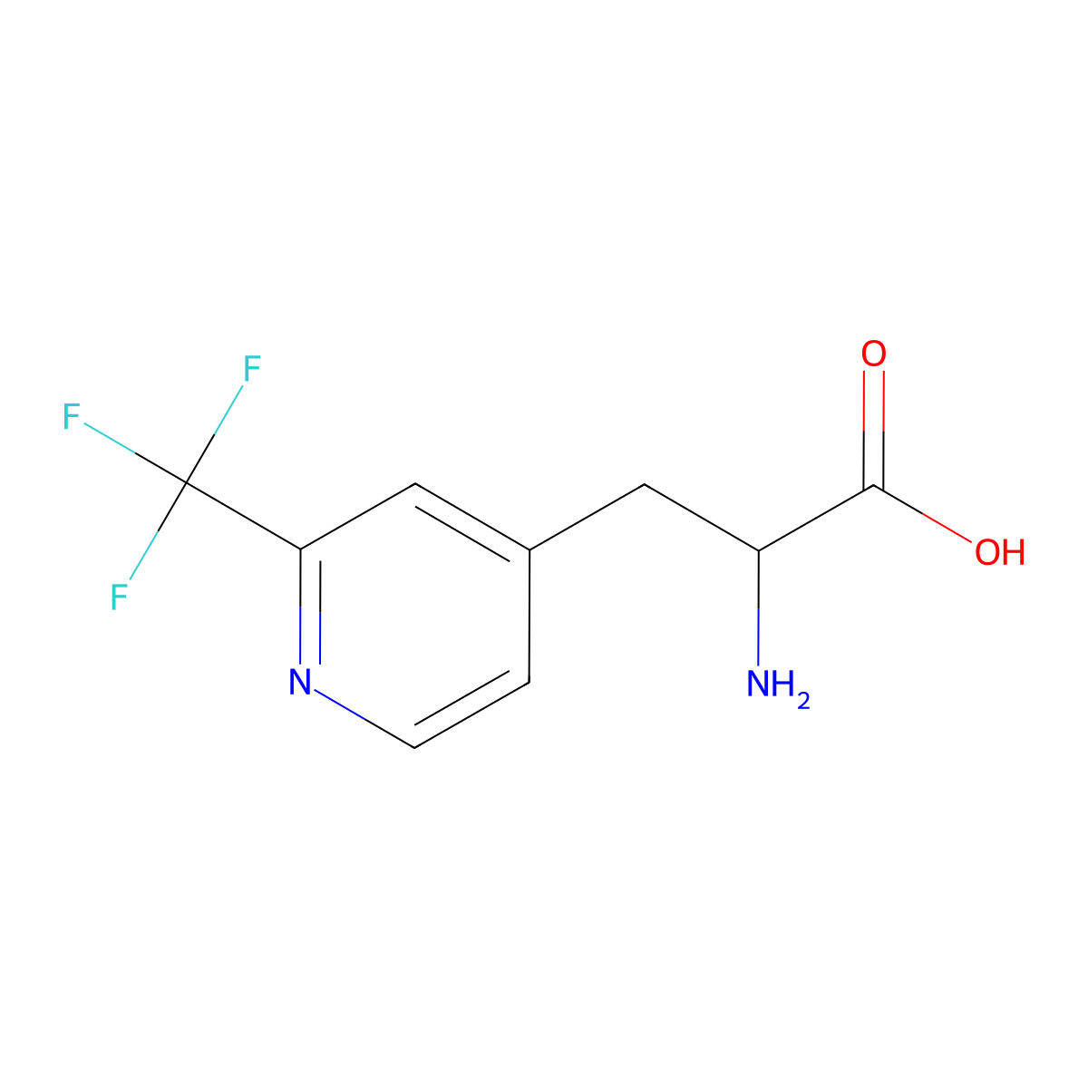 2-Amino-3-[2-(trifluoromethyl)pyridin-4-yl]propanoic acid molecular structure, CAS 2416236-31-0