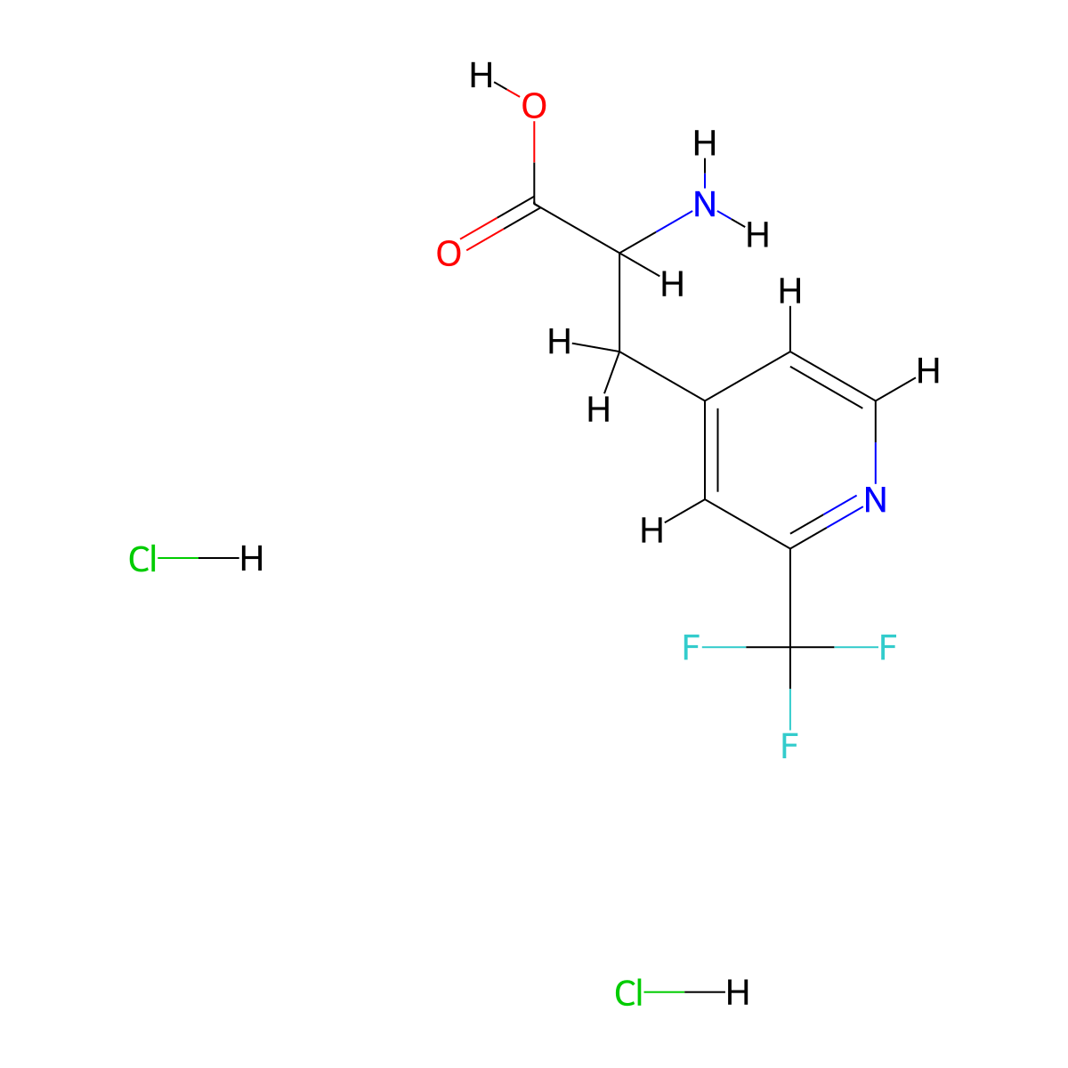 2-Amino-3-[2-(trifluoromethyl)pyridin-4-yl]propanoic acid dihydrochloride molecular structure, CAS 2416236-32-1