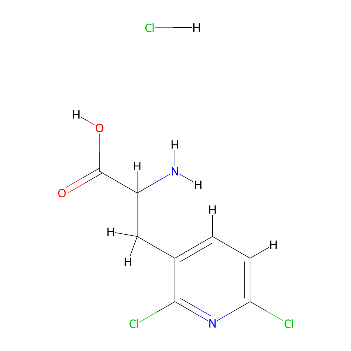 2-Amino-3-(2,6-dichloropyridin-3-yl)propanoic acid hydrochloride molecular structure, CAS 2416236-36-5