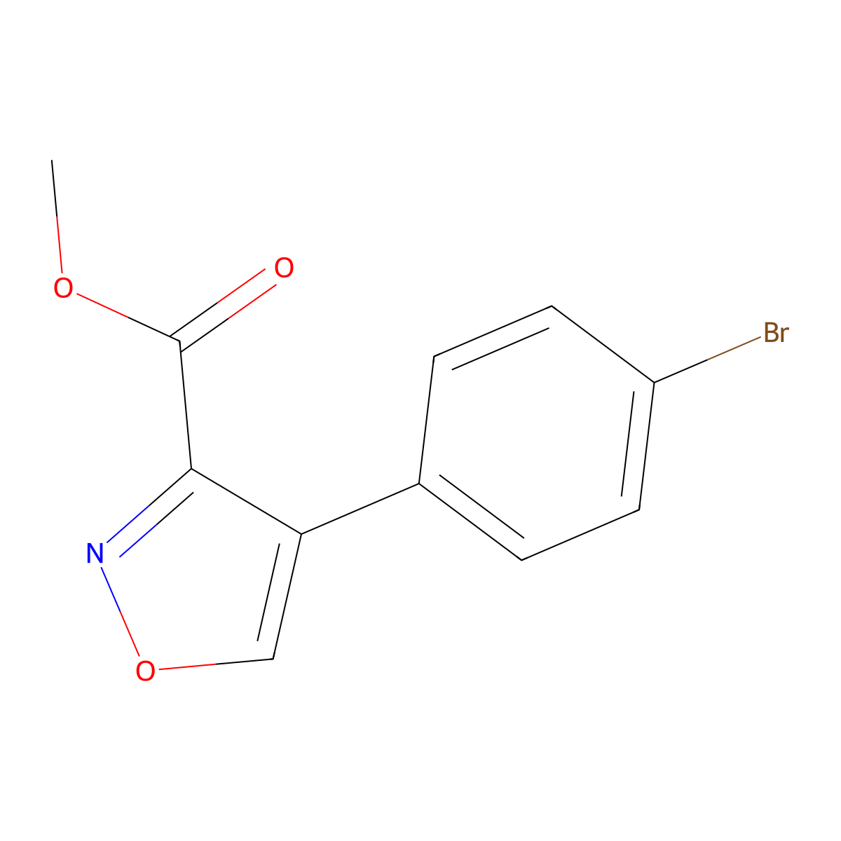 Methyl 4-(4-bromophenyl)-1,2-oxazole-3-carboxylate molecular structure, CAS 2416236-40-1