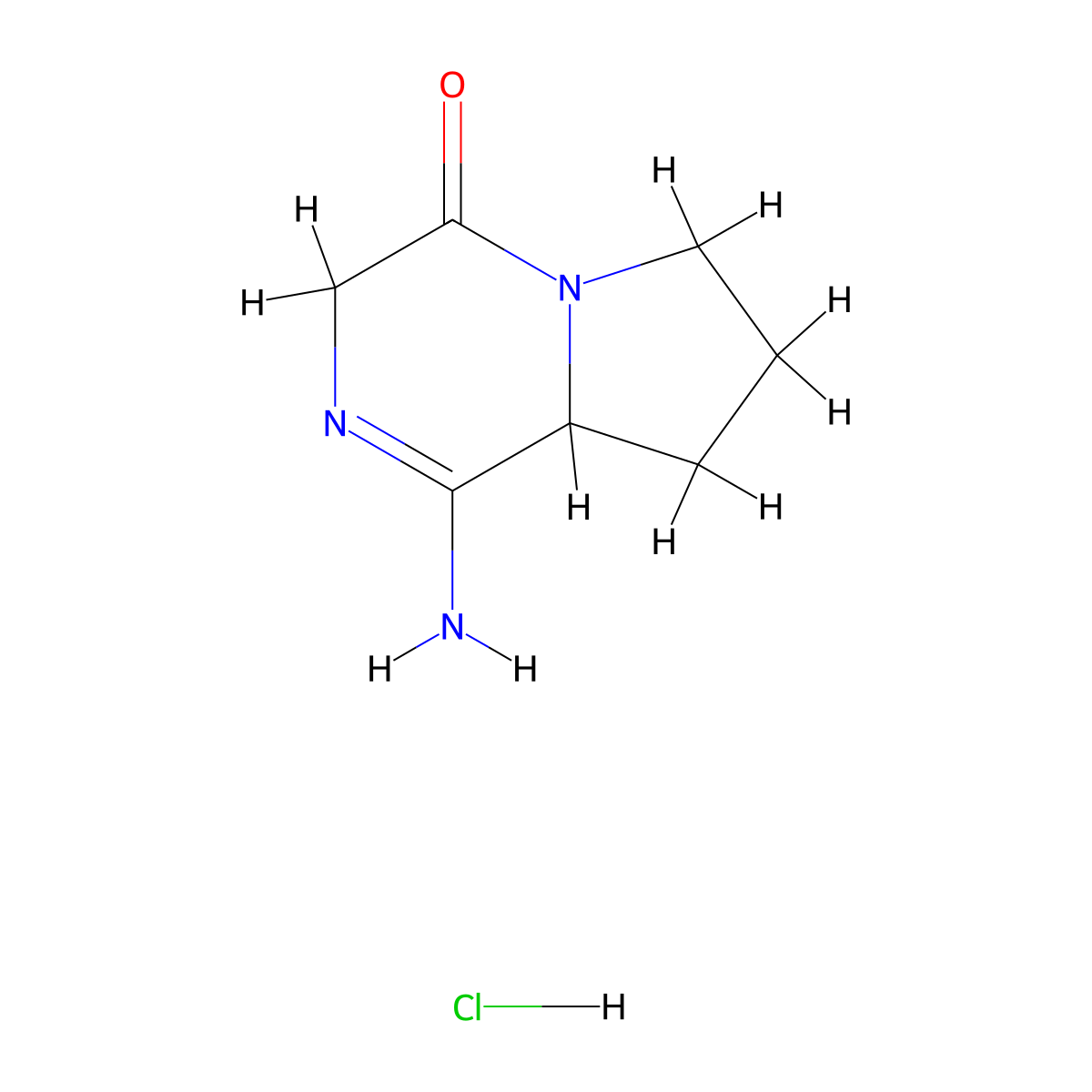 1-Imino-octahydropyrrolo[1,2-a]pyrazin-4-one hydrochloride molecular structure, CAS 2416236-45-6