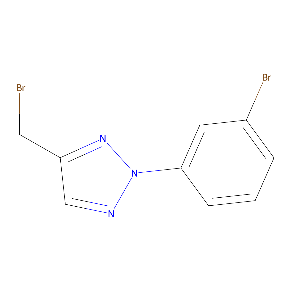 4-(bromomethyl)-2-(3-bromophenyl)-2H-1,2,3-triazole molecular structure, CAS 2416236-46-7