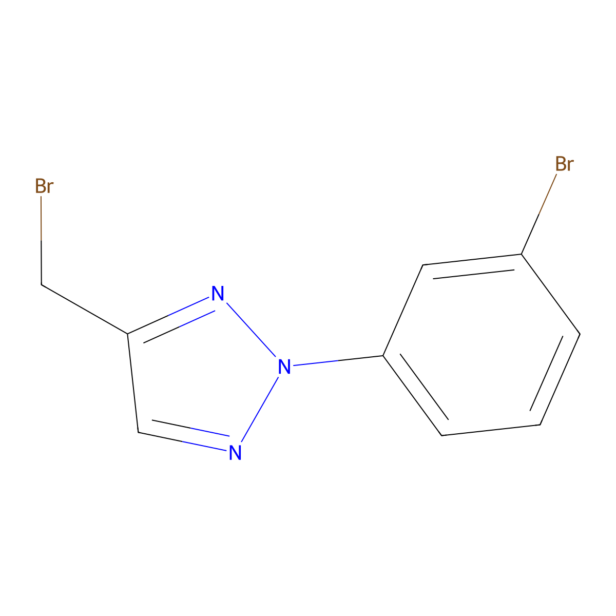 4-(bromomethyl)-2-(3-bromophenyl)-2H-1,2,3-triazole molecular structure, CAS 2416236-46-7