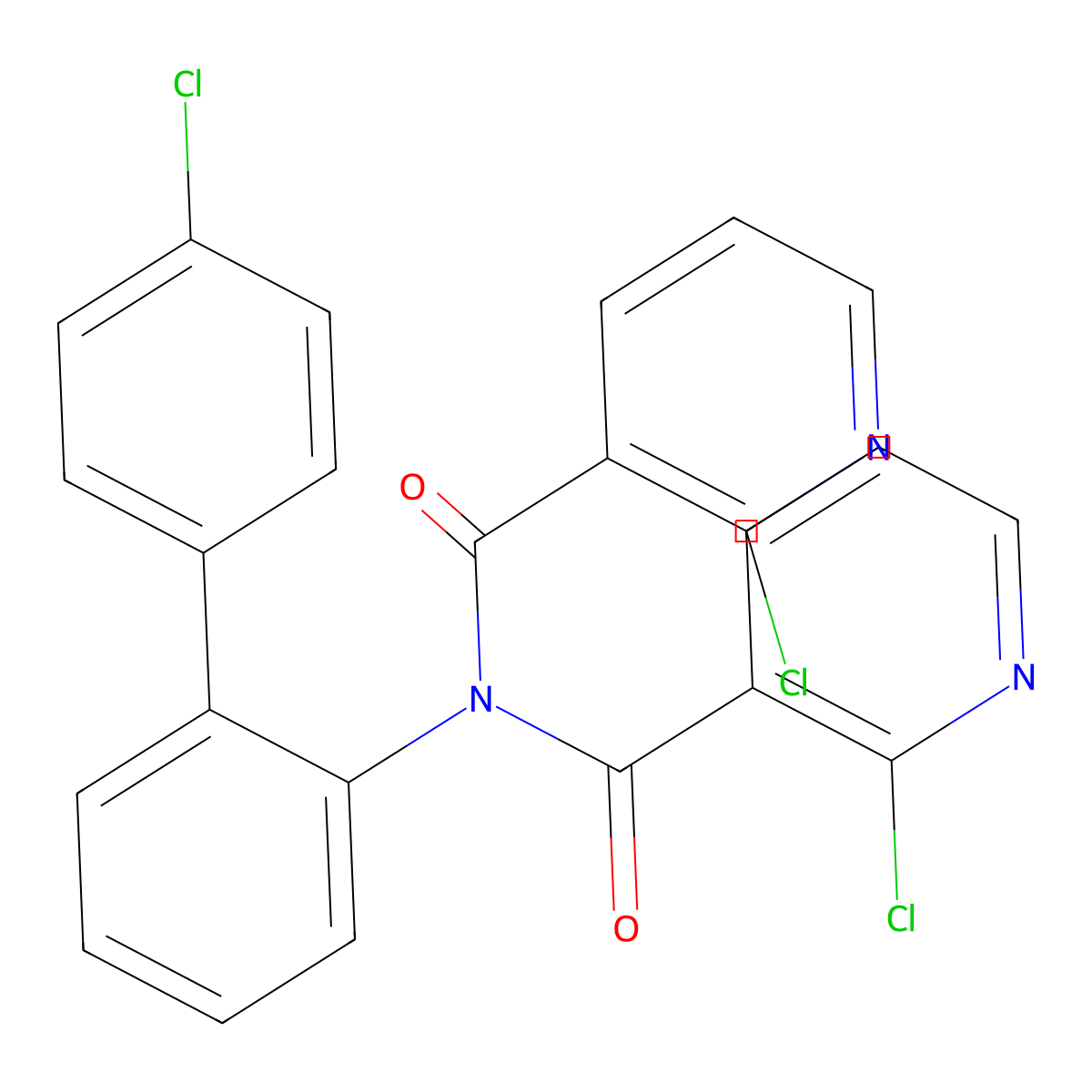 2-chloro-N-{4'-chloro-[1,1'-biphenyl]-2-yl}-N-(2-chloropyridine-3-carbonyl)pyridine-3-carboxamide molecular structure, CAS 2416236-48-9