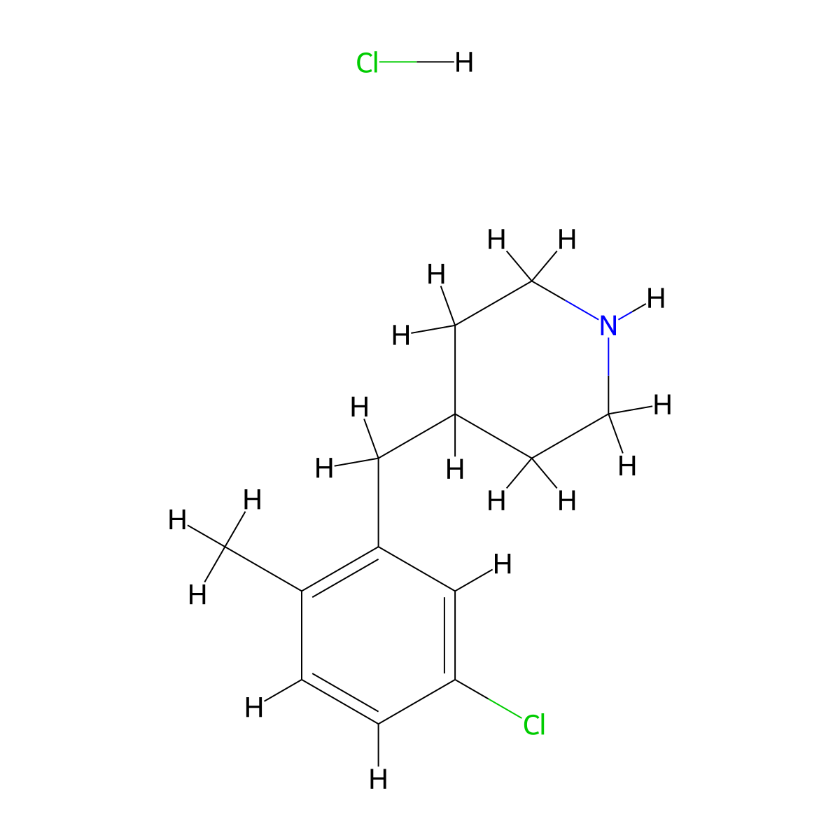 4-[(5-Chloro-2-methylphenyl)methyl]piperidine hydrochloride molecular structure, CAS 2416236-50-3