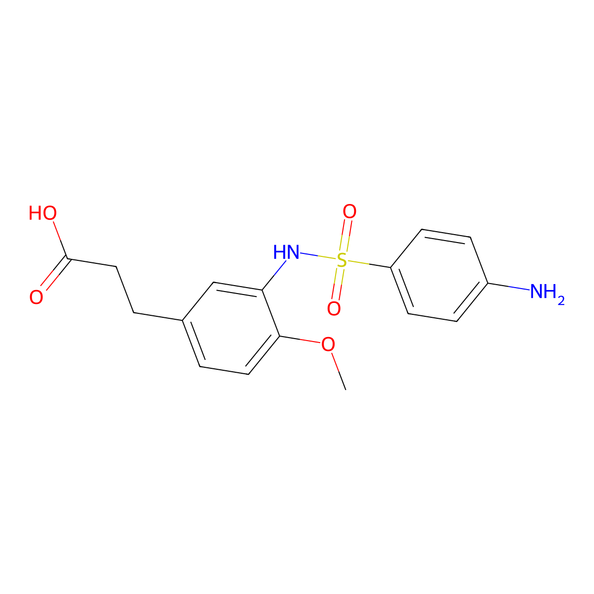 3-[3-(4-Aminobenzenesulfonamido)-4-methoxyphenyl]propanoic acid molecular structure, CAS 2416236-57-0