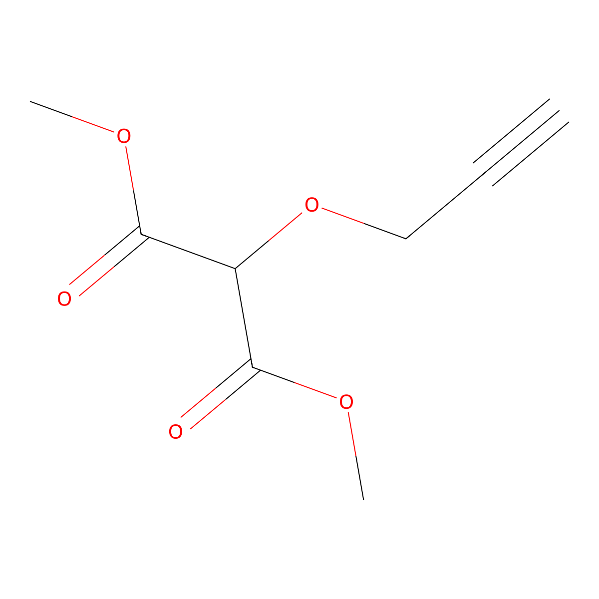 Dimethyl 2-prop-2-ynoxypropanedioate molecular structure, CAS 2416236-61-6