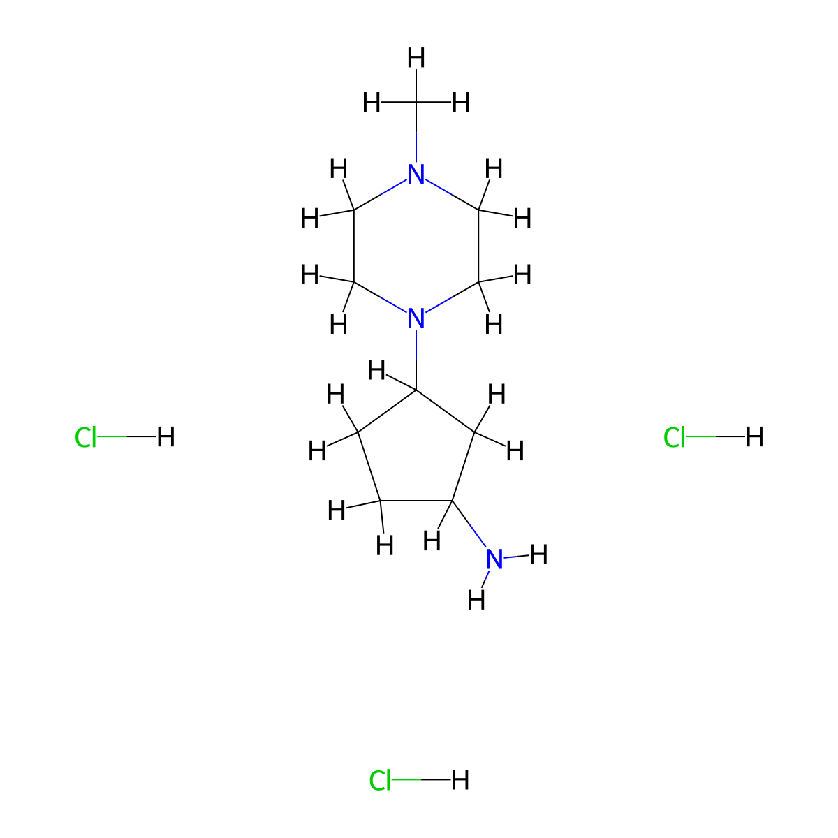 3-(4-Methylpiperazin-1-yl)cyclopentan-1-amine trihydrochloride molecular structure, CAS 2416236-70-7