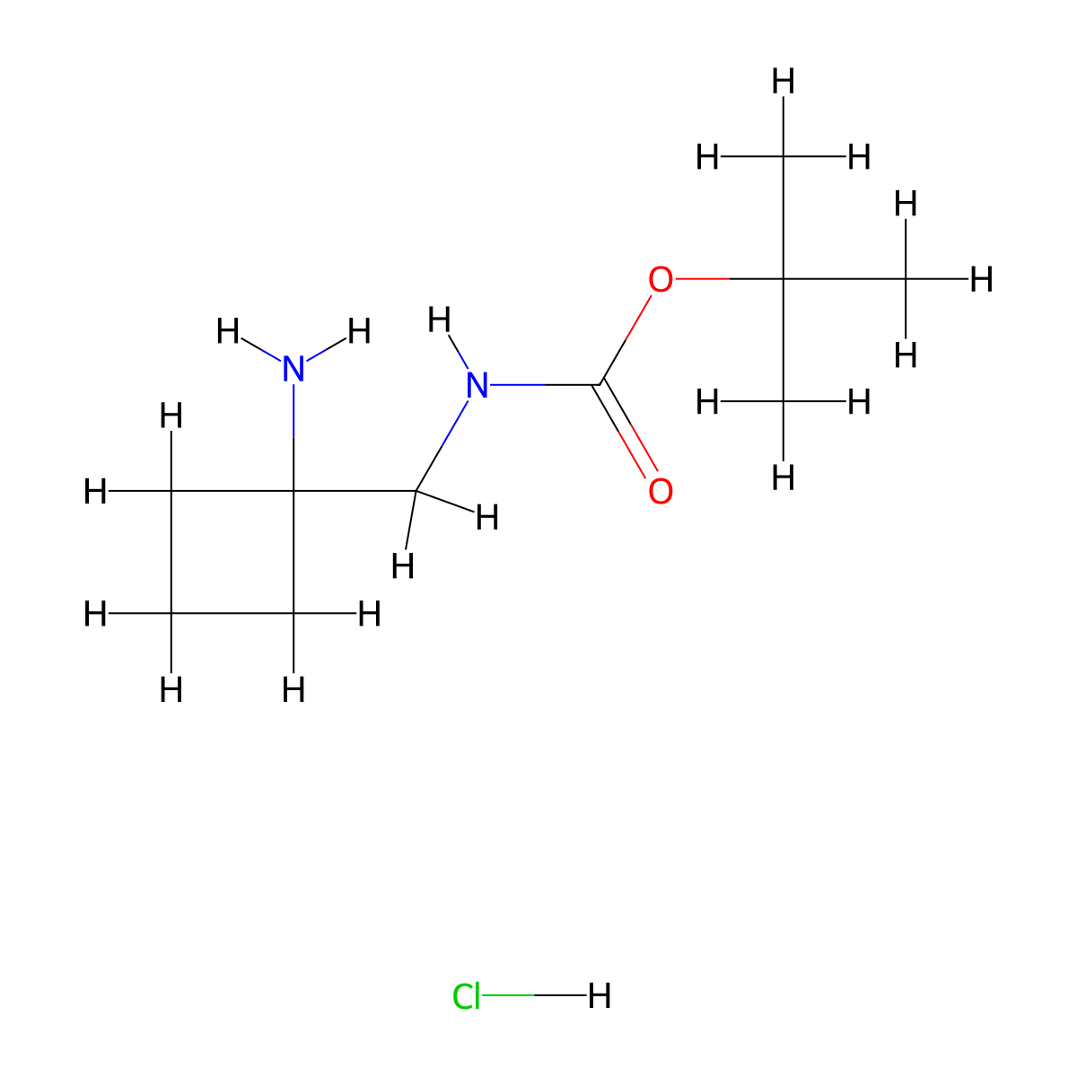 tert-butylN-[(1-aminocyclobutyl)methyl]carbamatehydrochloride molecular structure, CAS 2416236-73-0