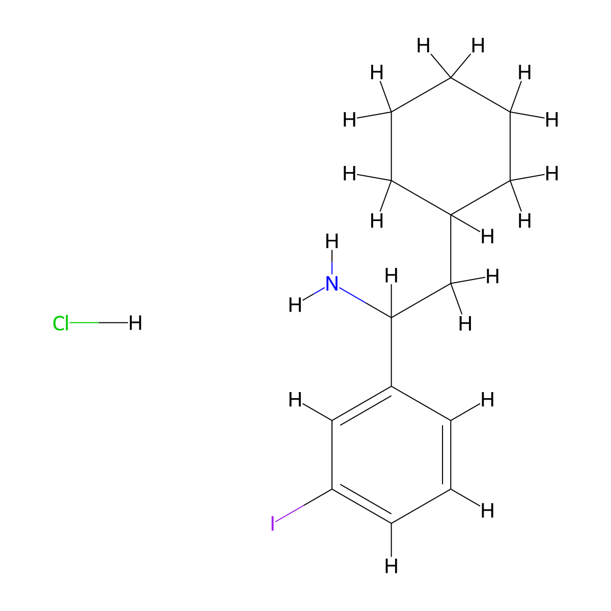 2-Cyclohexyl-1-(3-iodophenyl)ethan-1-amine hydrochloride molecular structure, CAS 2416236-75-2