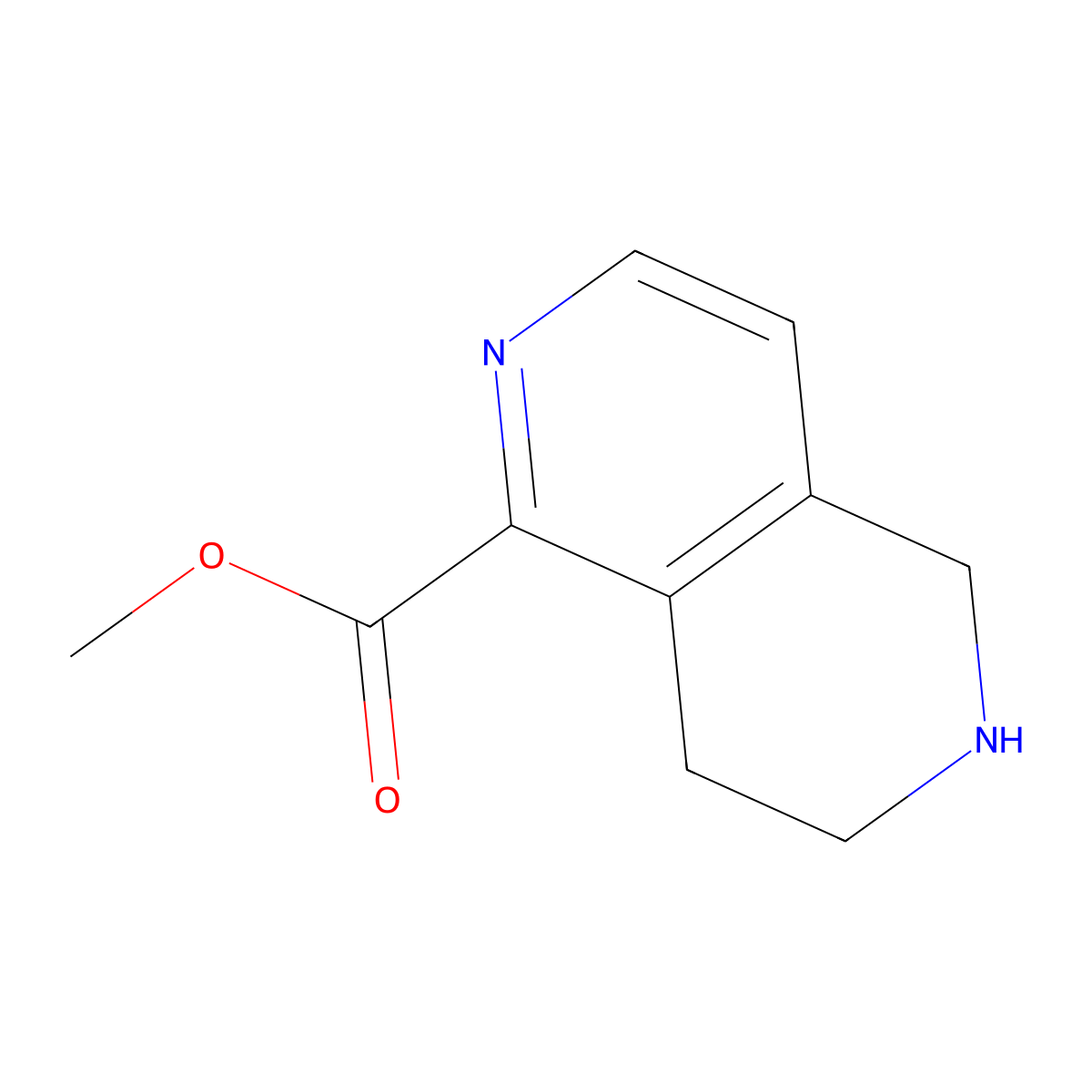 Methyl 5,6,7,8-tetrahydro-2,6-naphthyridine-1-carboxylate molecular structure, CAS 2416236-77-4