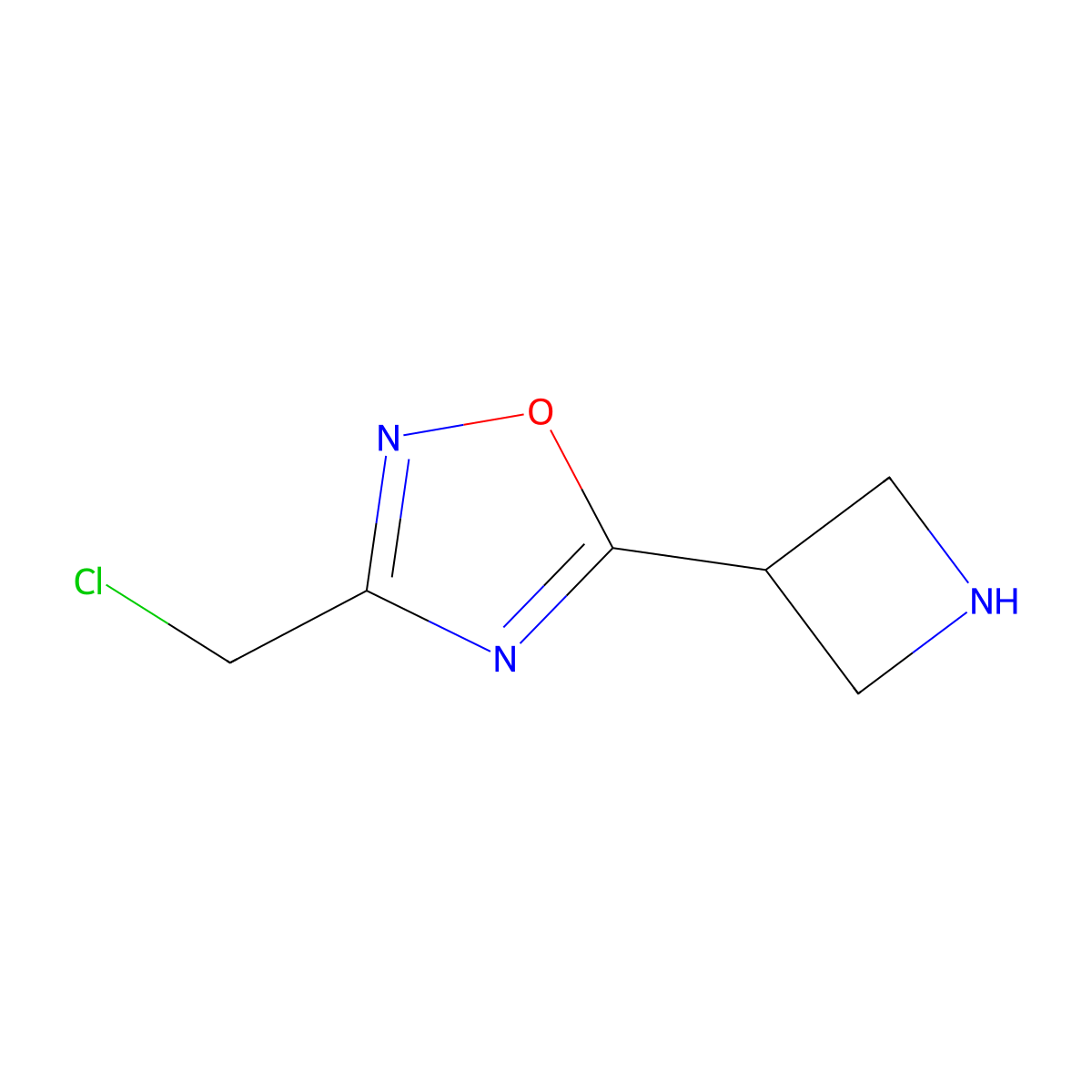 5-(Azetidin-3-yl)-3-(chloromethyl)-1,2,4-oxadiazole molecular structure, CAS 2416236-88-7