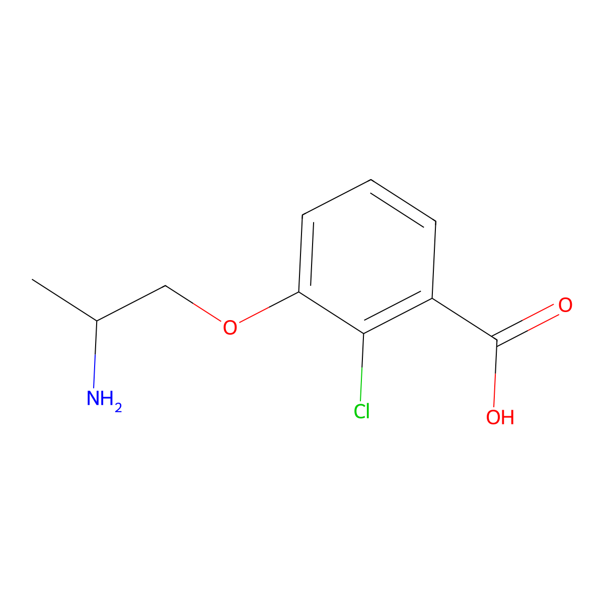 3-(2-Aminopropoxy)-2-chlorobenzoic acid molecular structure, CAS 2416236-91-2