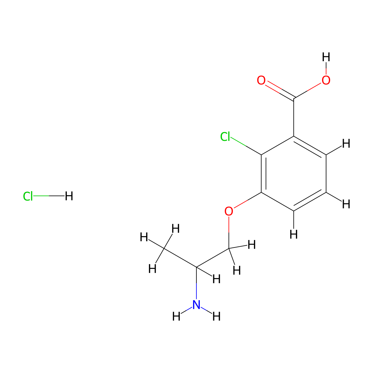 3-(2-Aminopropoxy)-2-chlorobenzoic acid hydrochloride molecular structure, CAS 2416236-92-3