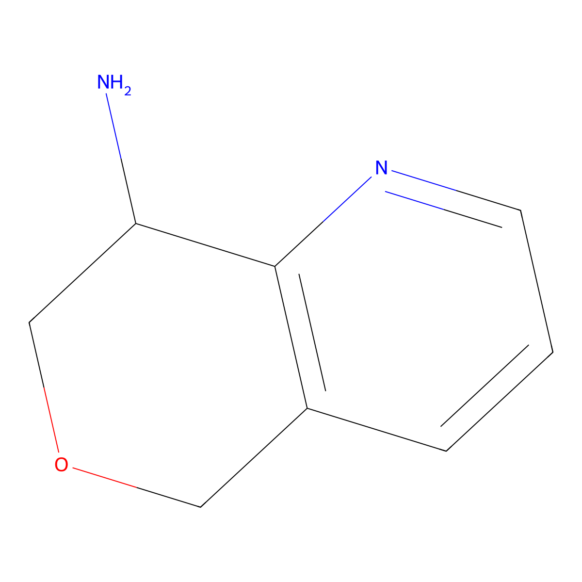 5H,7H,8H-pyrano(4,3-b)pyridin-8-amine molecular structure, CAS 2416237-00-6