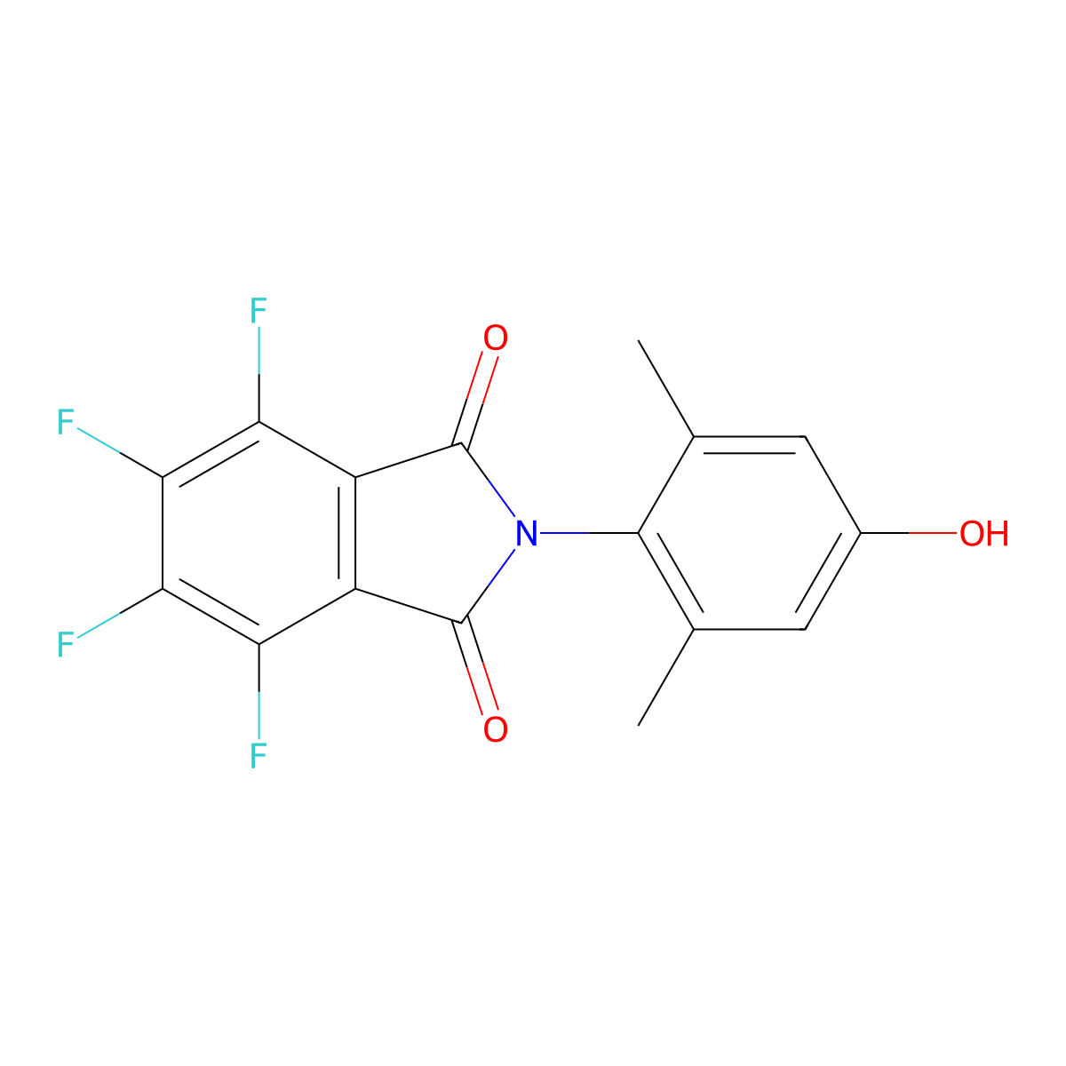 4,5,6,7-tetrafluoro-2-(4-hydroxy-2,6-dimethylphenyl)-2,3-dihydro-1H-isoindole-1,3-dione molecular structure, CAS 2416237-13-1