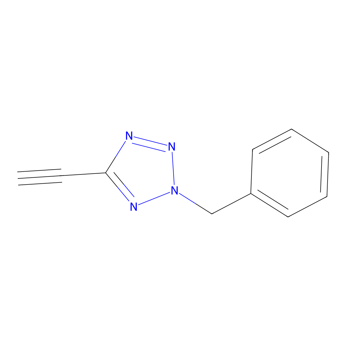 2-benzyl-5-ethynyl-2H-1,2,3,4-tetrazole molecular structure, CAS 2416237-15-3