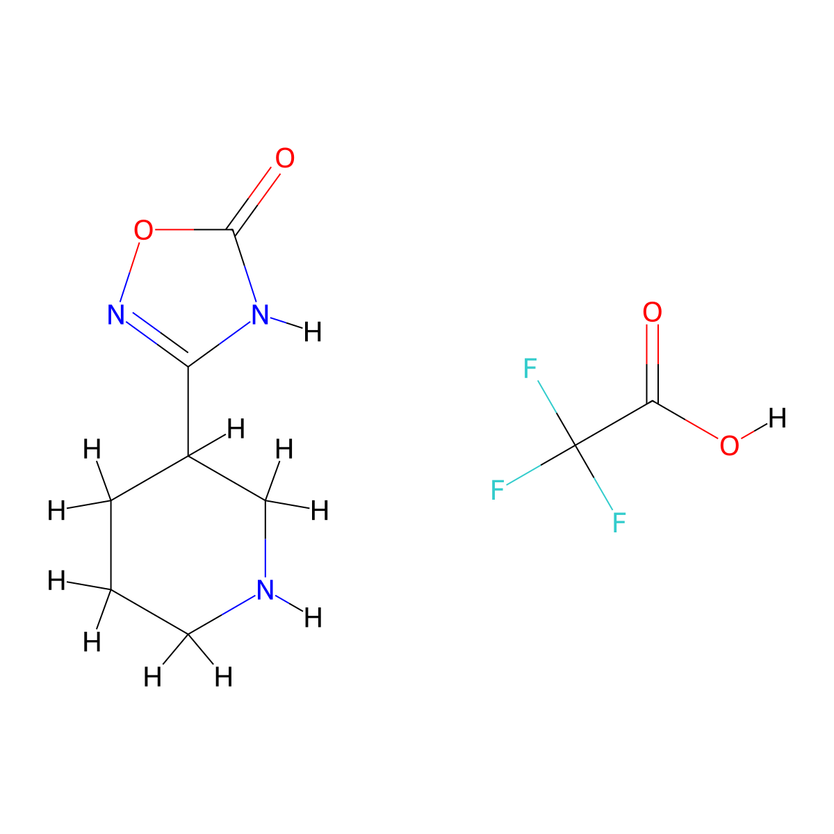 3-(Piperidin-3-yl)-1,2,4-oxadiazol-5-ol; trifluoroacetic acid molecular structure, CAS 2416237-34-6